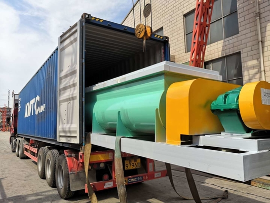 18000L High Speed Continuous Double Shaft Mixer Paddle Organic Fertilizer Horizontal Mixer