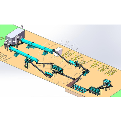 High Capacity 1-8 t/h Organic Fertilizer Production Equipment for Poultry Manure