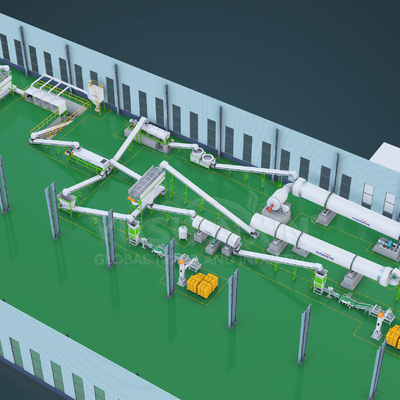 1-6 t/h Capacity Organic Fertilizer Granule Making Production Line Machine for Production
