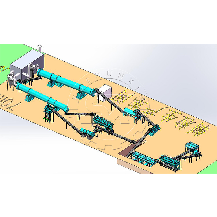 High Capacity 1-8 t/h Organic Fertilizer Production Equipment for Poultry Manure
